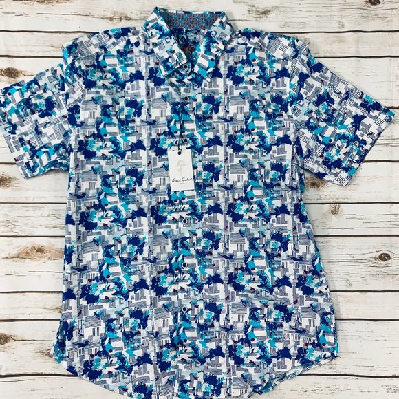 Robert Graham Men's Shirt Blue White XL NWT - Picture 1 of 9